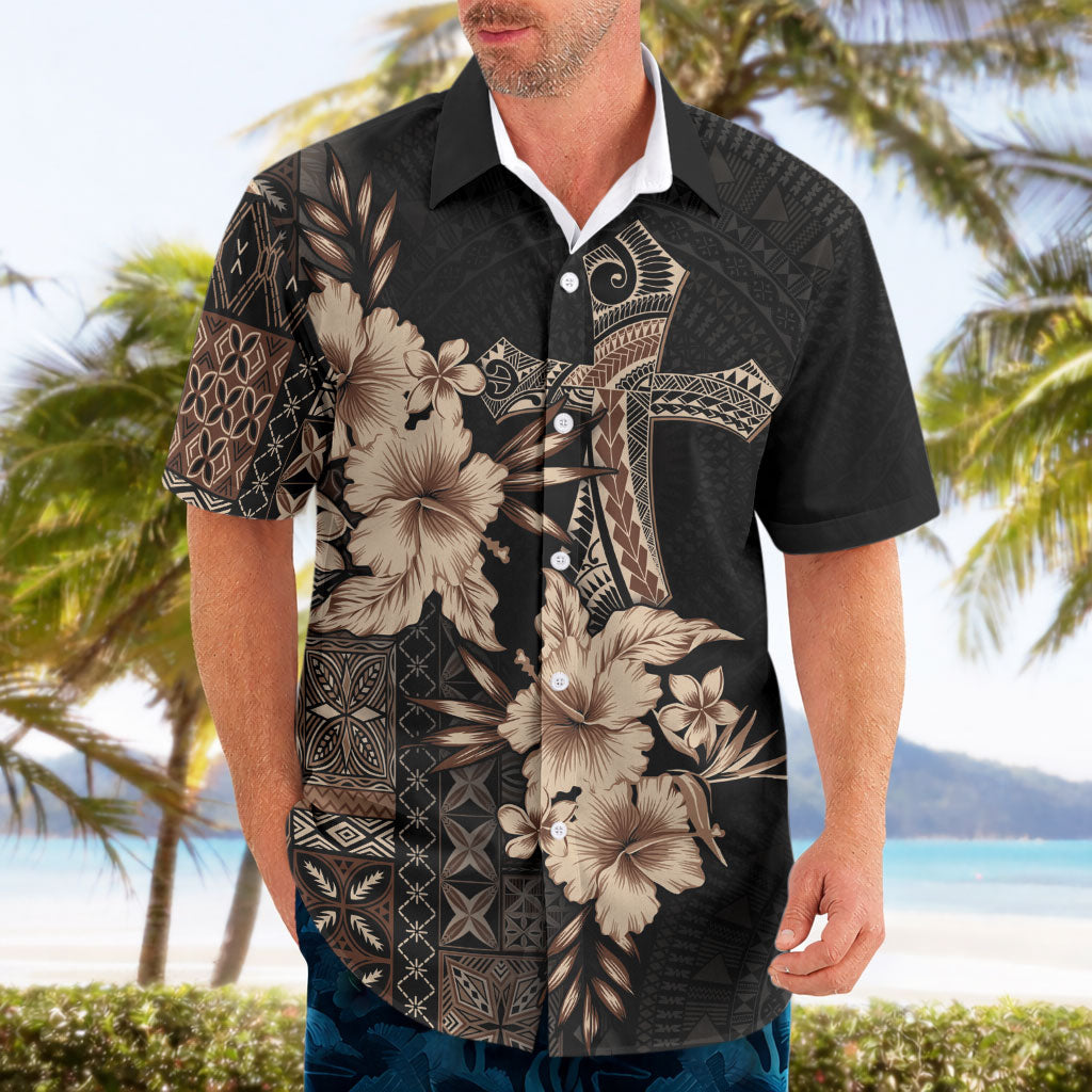 Samoa AIGA Mamanu Siapo Malu Motifs Hawaiian Shirt Black Ver
