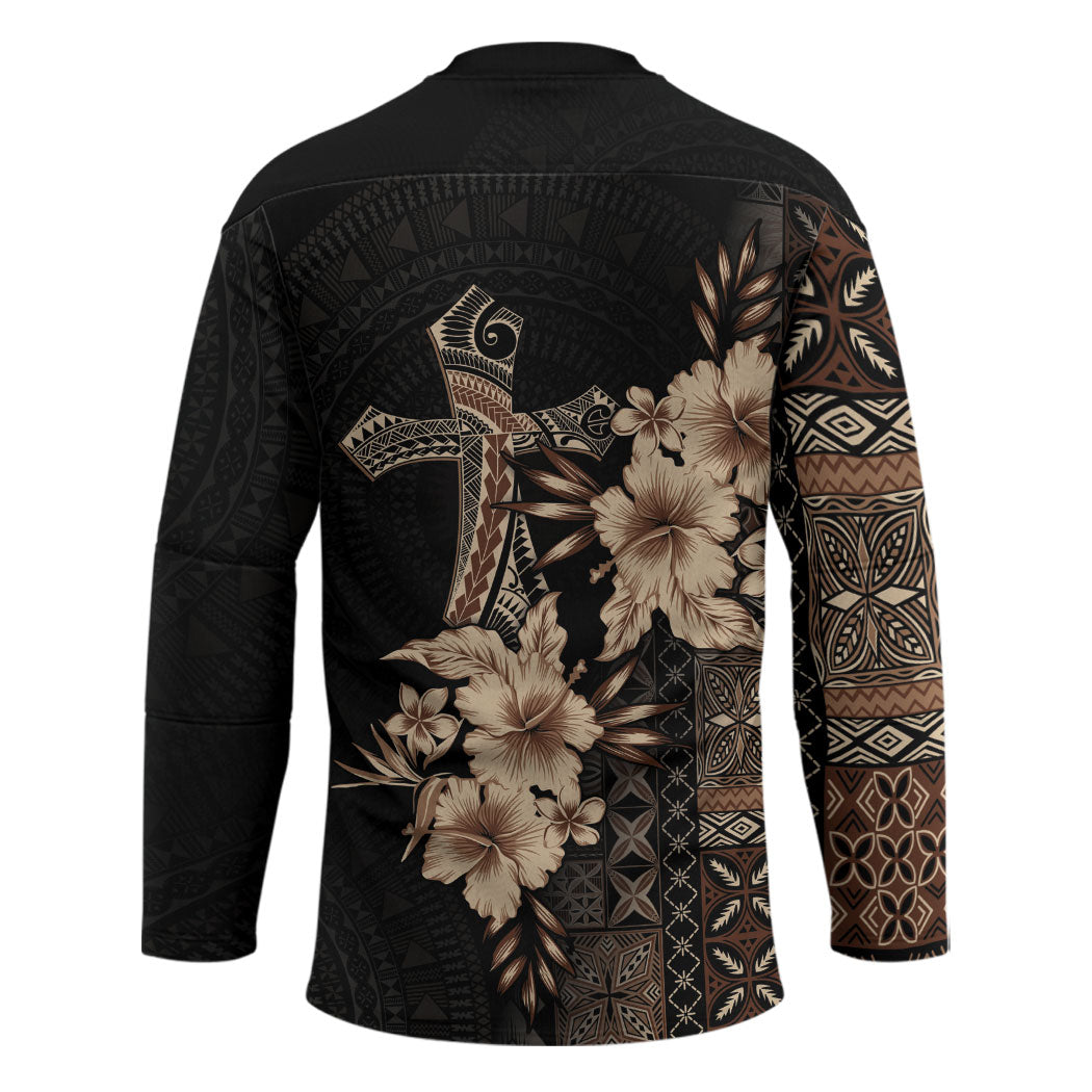 Samoa AIGA Mamanu Siapo Malu Motifs Hockey Jersey Black Ver LT7 - Polynesian Pride