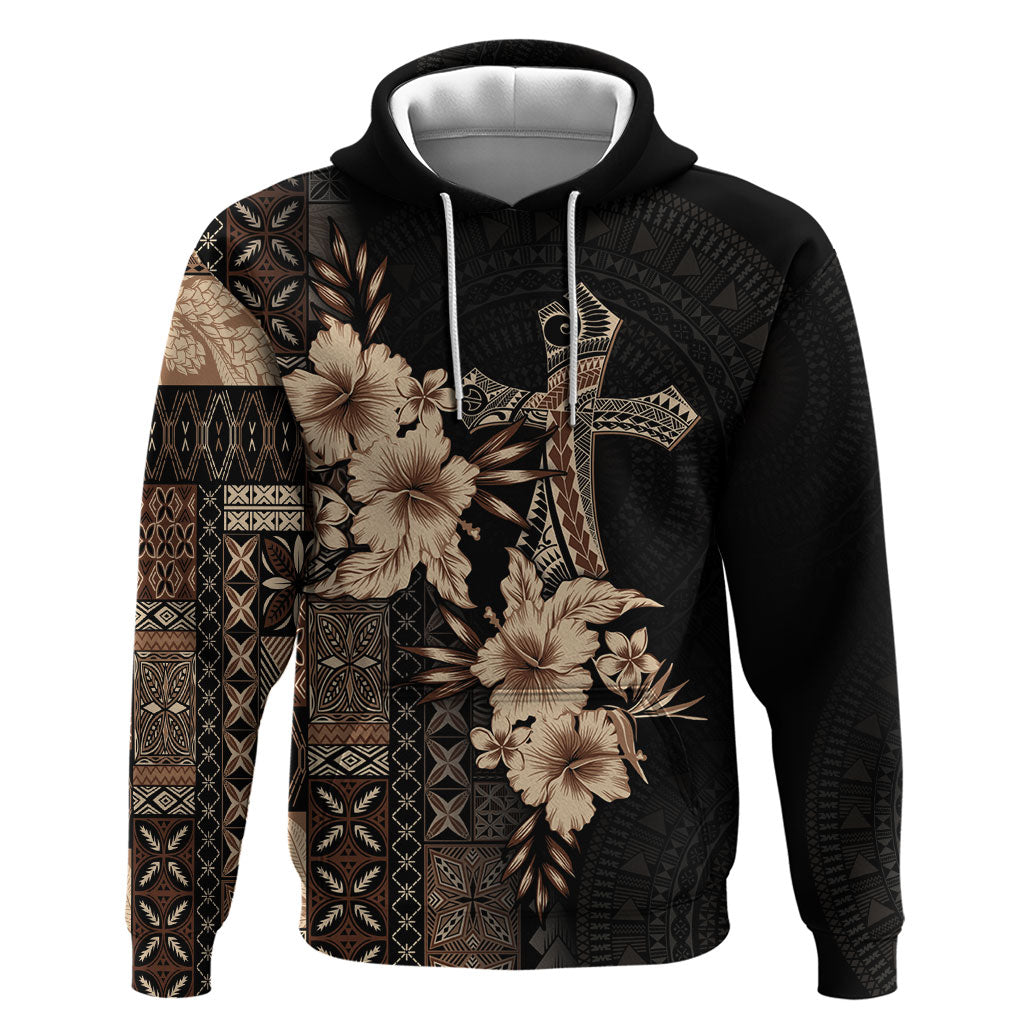 Samoa AIGA Mamanu Siapo Malu Motifs Hoodie Black Ver LT7 Pullover Hoodie Black - Polynesian Pride