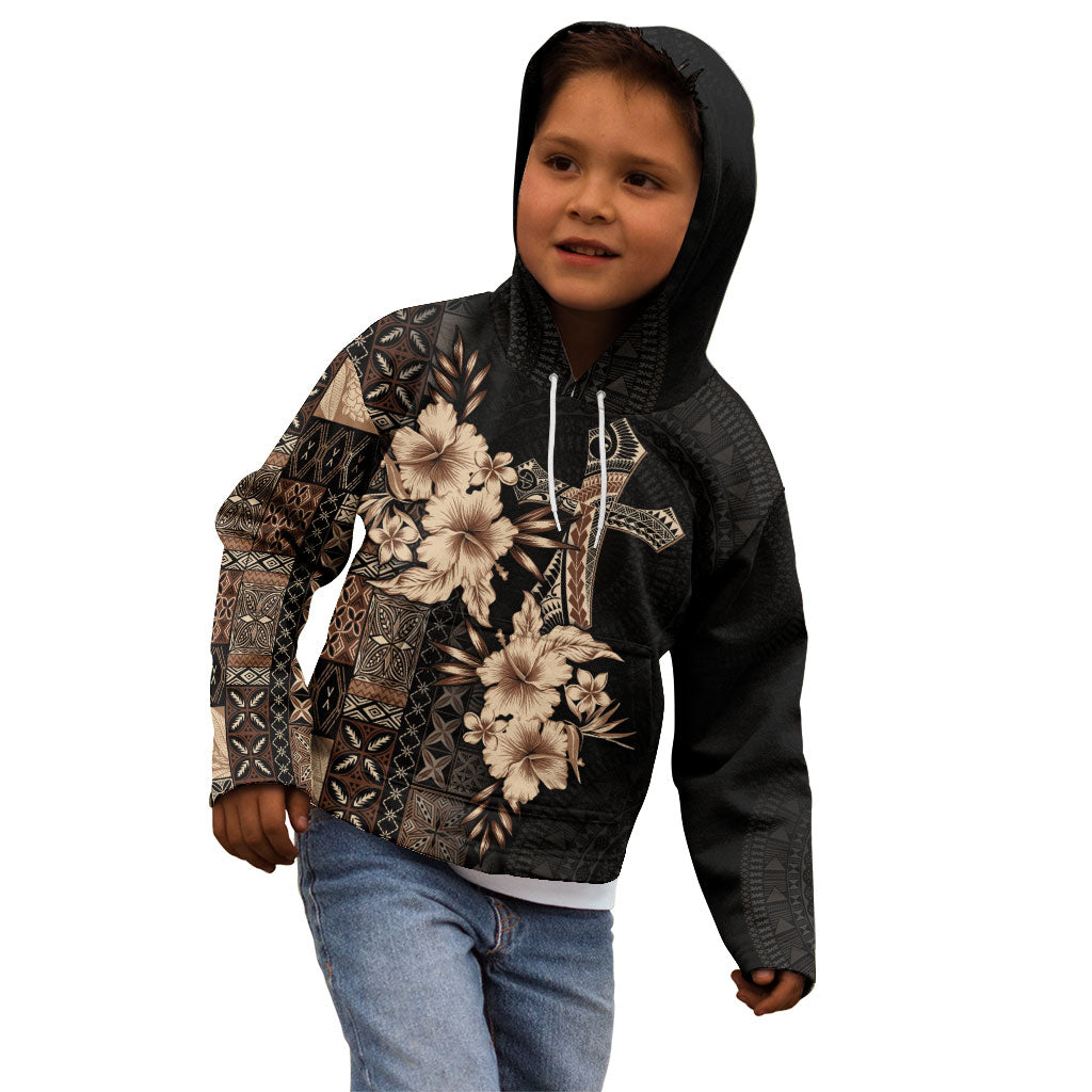 Samoa AIGA Mamanu Siapo Malu Motifs Kid Hoodie Black Ver