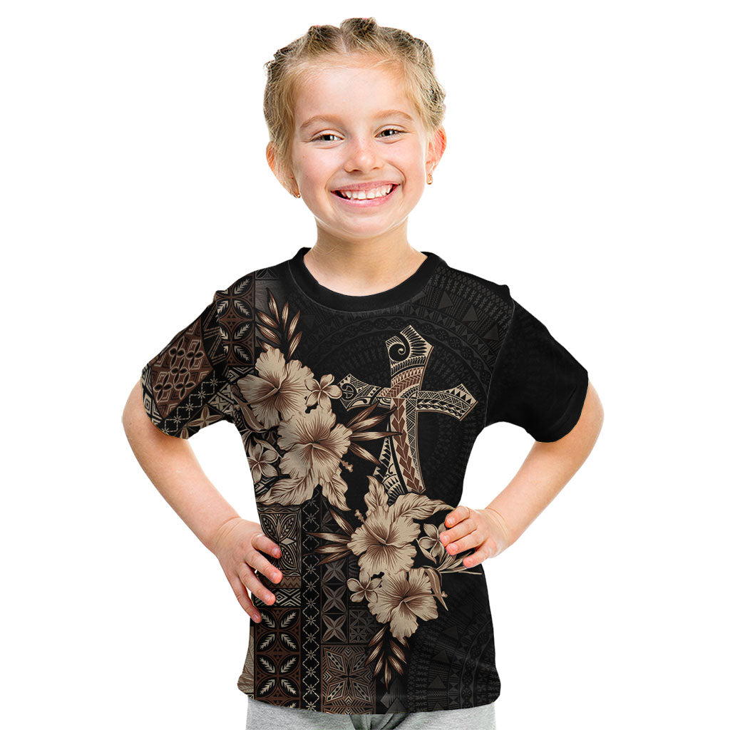 Samoa AIGA Mamanu Siapo Malu Motifs Kid T Shirt Black Ver