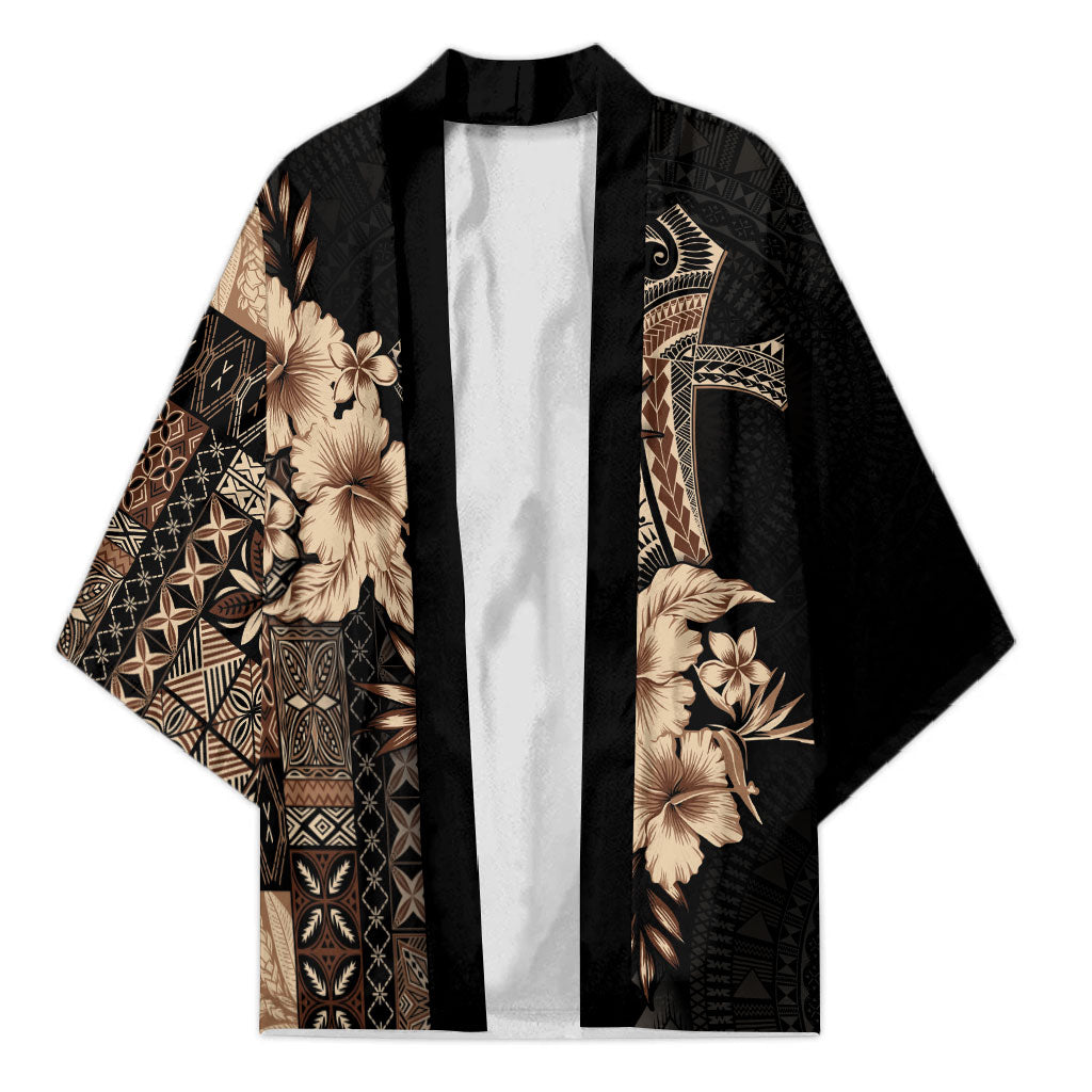 Samoa AIGA Mamanu Siapo Malu Motifs Kimono Black Ver