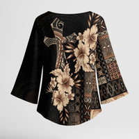 Samoa AIGA Mamanu Siapo Malu Motifs Kimono Sleeve Blouse Black Ver LT7 - Polynesian Pride