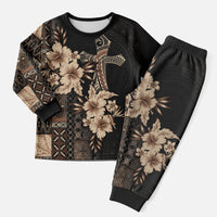 Samoa AIGA Mamanu Siapo Malu Motifs Christmas Pajama Set Black Ver LT7 Men Black - Polynesian Pride