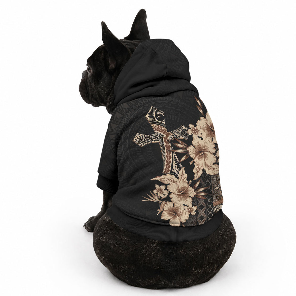 Samoa AIGA Mamanu Siapo Malu Motifs Pet Hoodie Black Ver LT7 - Polynesian Pride
