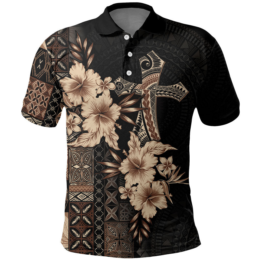 Samoa AIGA Mamanu Siapo Malu Motifs Polo Shirt Black Ver