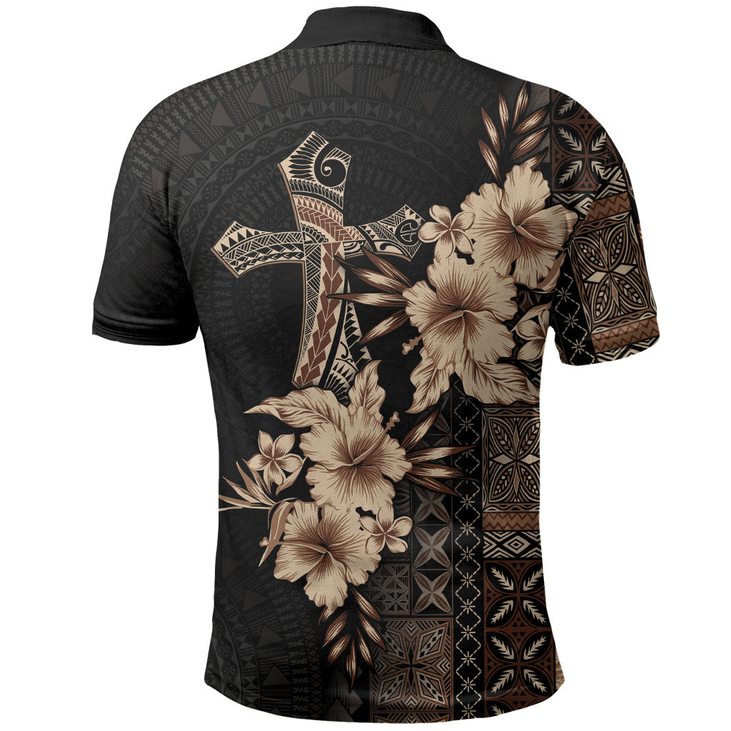 Samoa AIGA Mamanu Siapo Malu Motifs Polo Shirt Black Ver