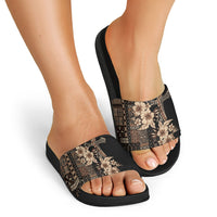 Samoa AIGA Mamanu Siapo Malu Motifs Slide Sandals Black Ver LT7 - Polynesian Pride