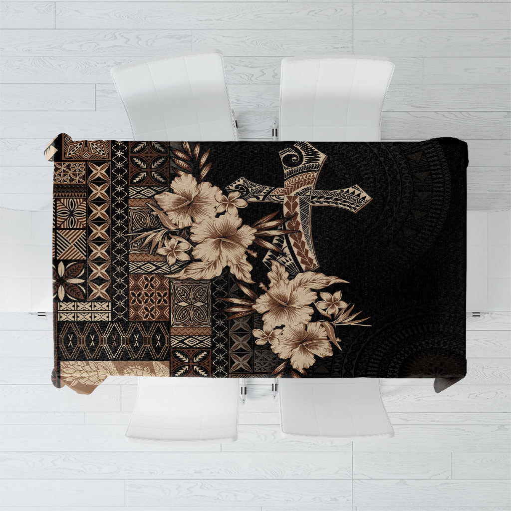 Samoa AIGA Mamanu Siapo Malu Motifs Tablecloth Black Ver