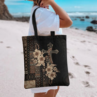 Samoa AIGA Mamanu Siapo Malu Motifs Tote Bag Black Ver LT7 - Polynesian Pride
