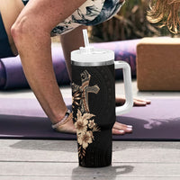 Samoa AIGA Mamanu Siapo Malu Motifs Tumbler With Handle Black Ver LT7 - Polynesian Pride