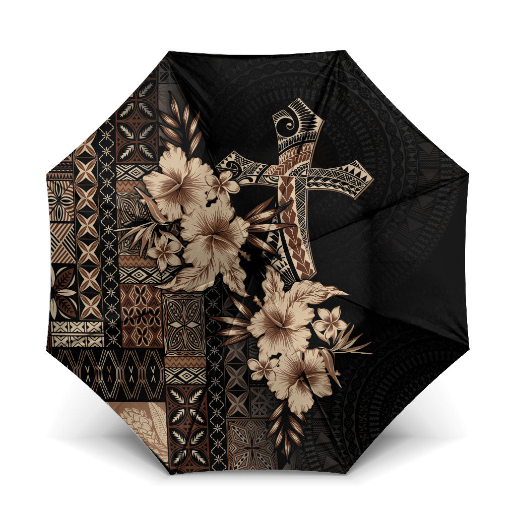 Samoa AIGA Mamanu Siapo Malu Motifs Umbrella Black Ver