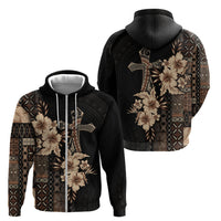 Samoa AIGA Mamanu Siapo Malu Motifs Zip Hoodie Black Ver LT7 - Polynesian Pride