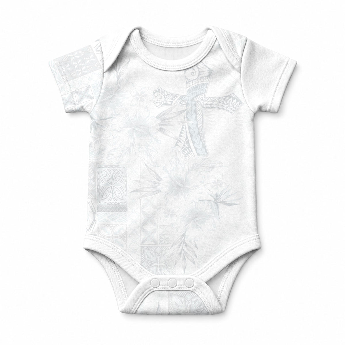 Samoa AIGA Mamanu Siapo Malu Motifs Baby Onesie Lotu a Tamaiti White Ver