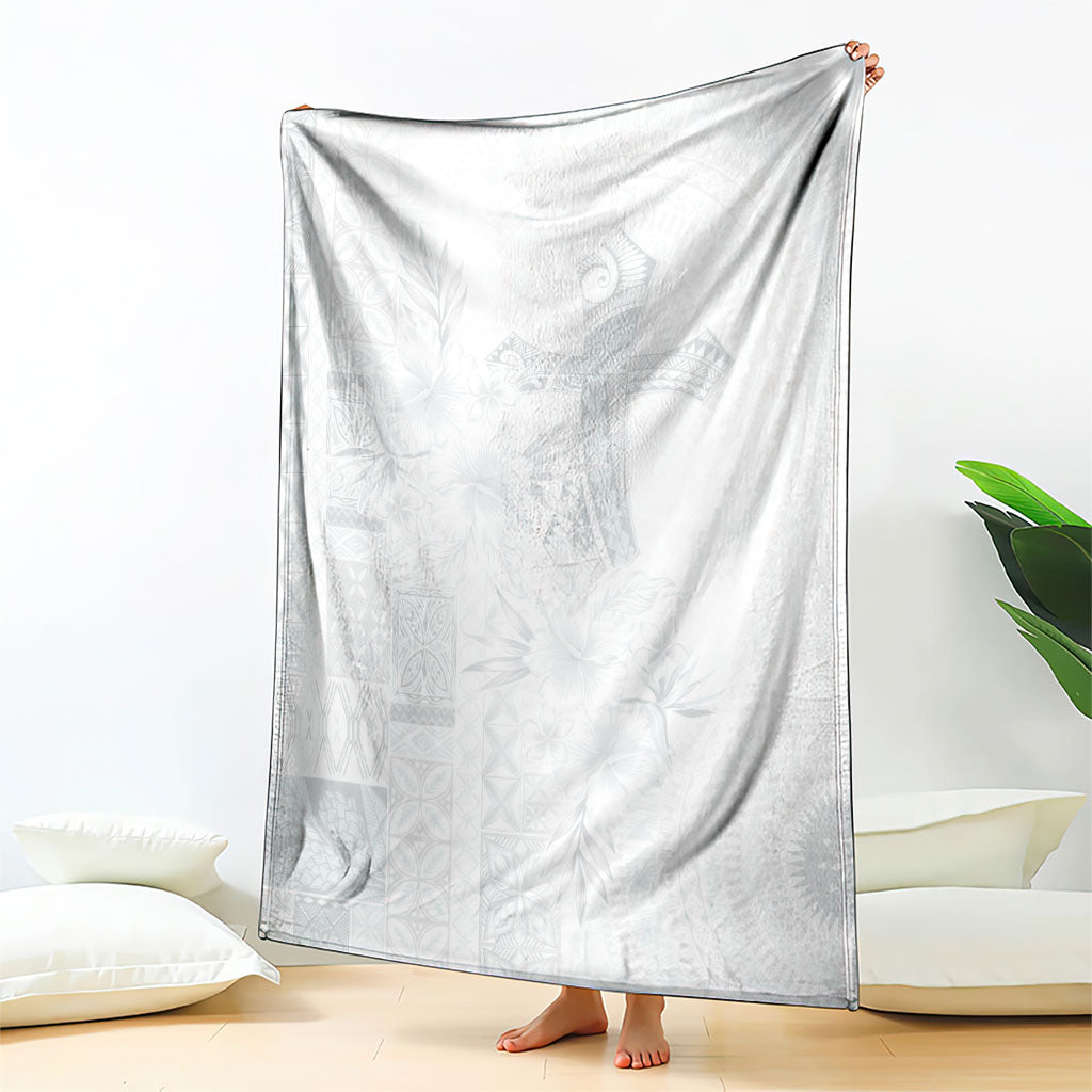 Samoa AIGA Mamanu Siapo Malu Motifs Blanket Lotu a Tamaiti White Ver