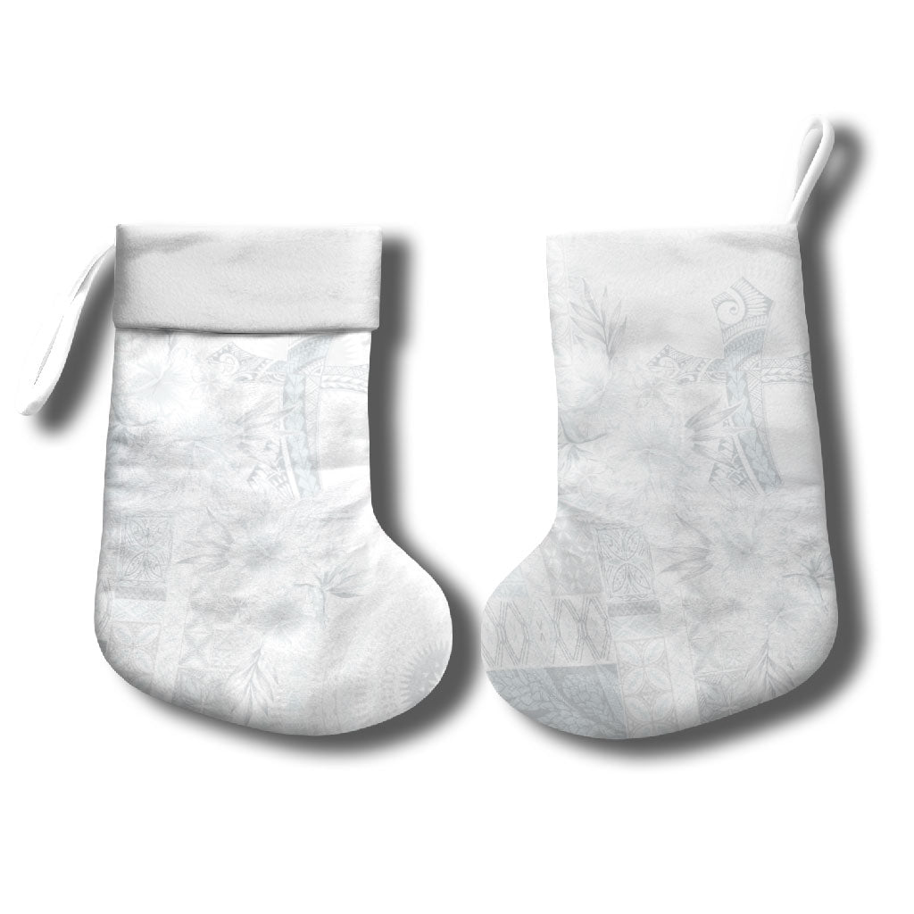 Samoa AIGA Mamanu Siapo Malu Motifs Christmas Stocking Lotu a Tamaiti White Ver