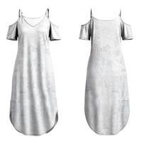 Samoa AIGA Mamanu Siapo Malu Motifs Couples Matching Summer Maxi Dress and Hawaiian Shirt Lotu a Tamaiti White Ver