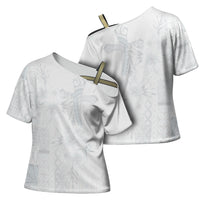 Samoa AIGA Mamanu Siapo Malu Motifs Cross Shoulder Shirt Lotu a Tamaiti White Ver