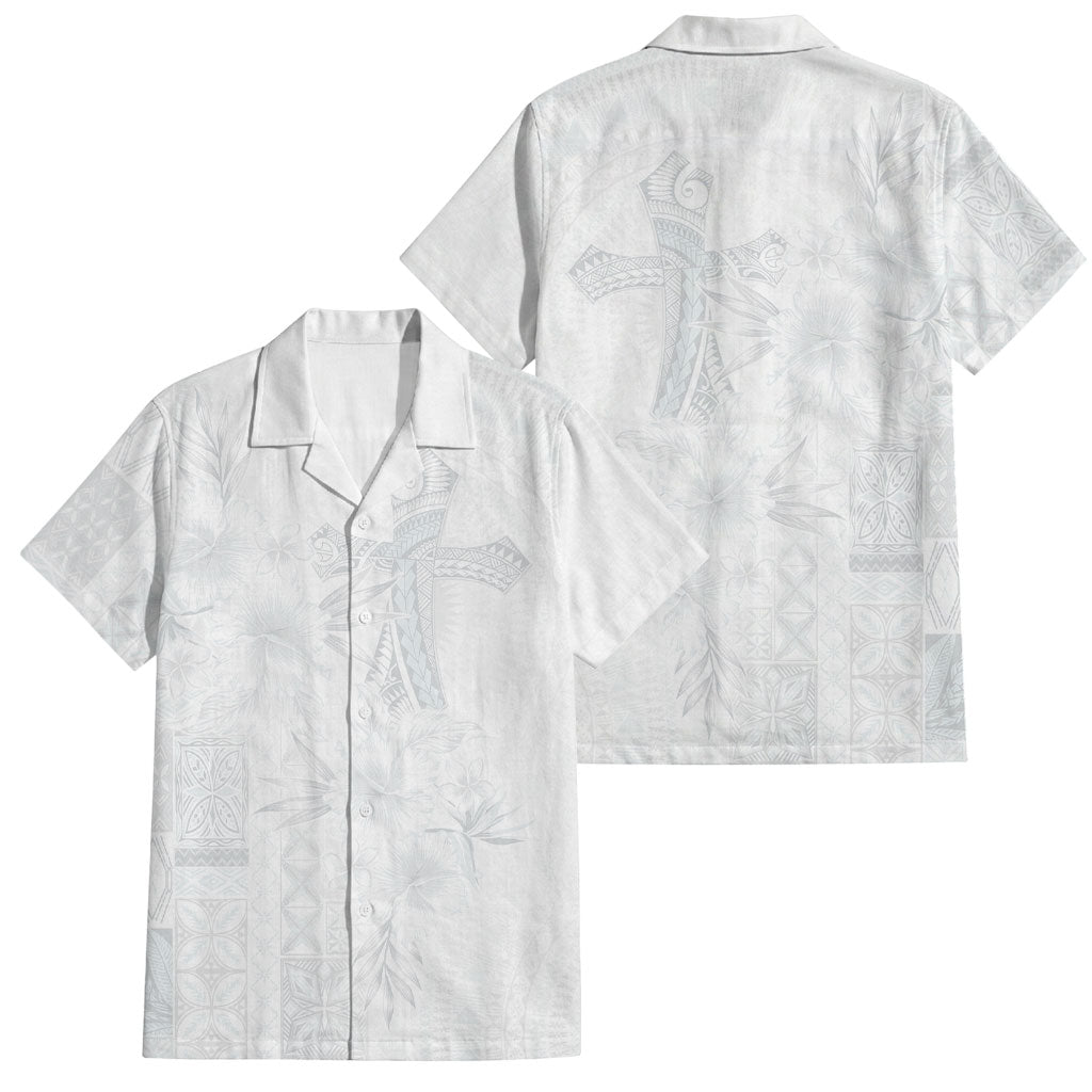 Samoa AIGA Mamanu Siapo Malu Motifs Family Matching Long Sleeve Bodycon Dress and Hawaiian Shirt Lotu a Tamaiti White Ver