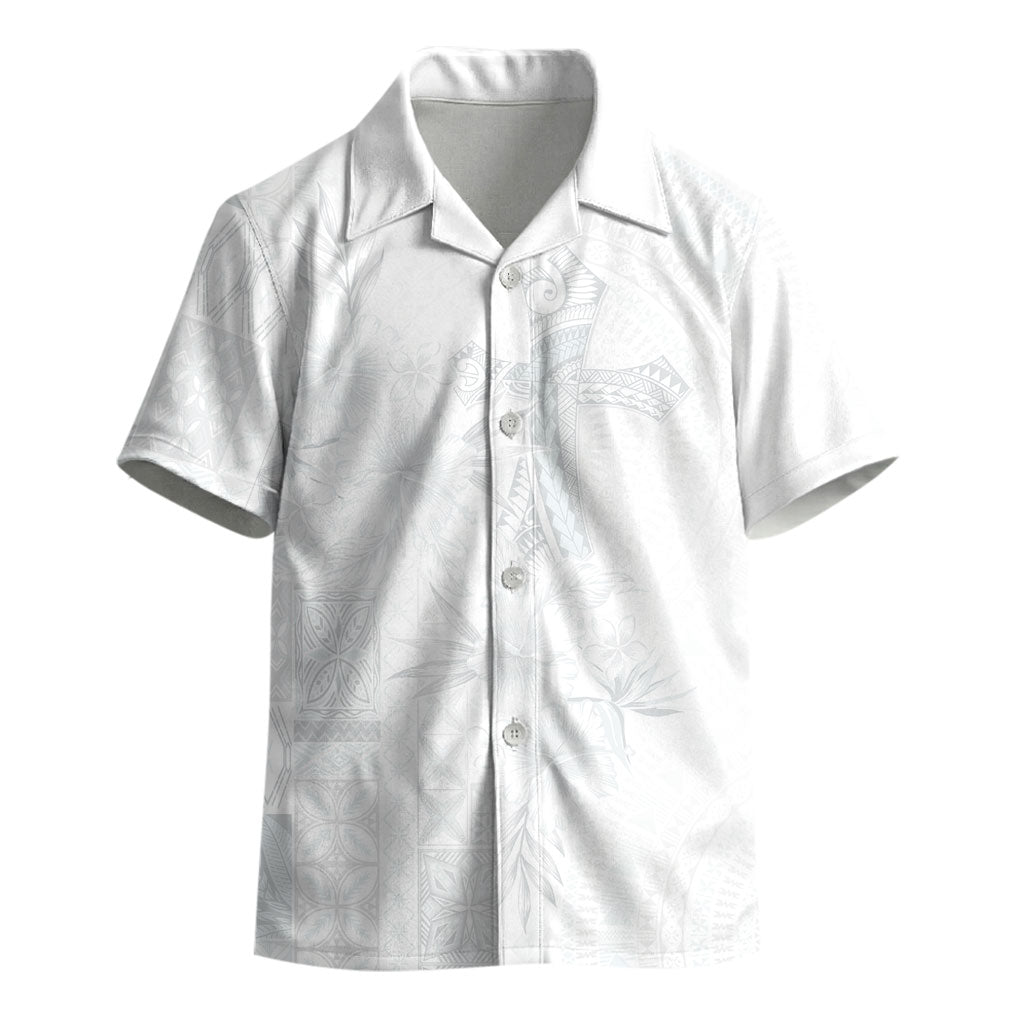 Samoa AIGA Mamanu Siapo Malu Motifs Kid Hawaiian Shirt Lotu a Tamaiti White Ver
