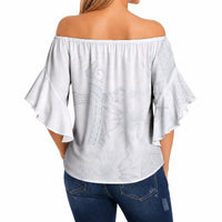 Samoa AIGA Mamanu Siapo Malu Motifs Off Shoulder Wrap Waist Top Lotu a Tamaiti White Ver