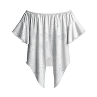Samoa AIGA Mamanu Siapo Malu Motifs Off Shoulder Wrap Waist Top Lotu a Tamaiti White Ver