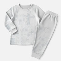 Samoa AIGA Mamanu Siapo Malu Motifs Christmas Pajama Set Lotu a Tamaiti White Ver