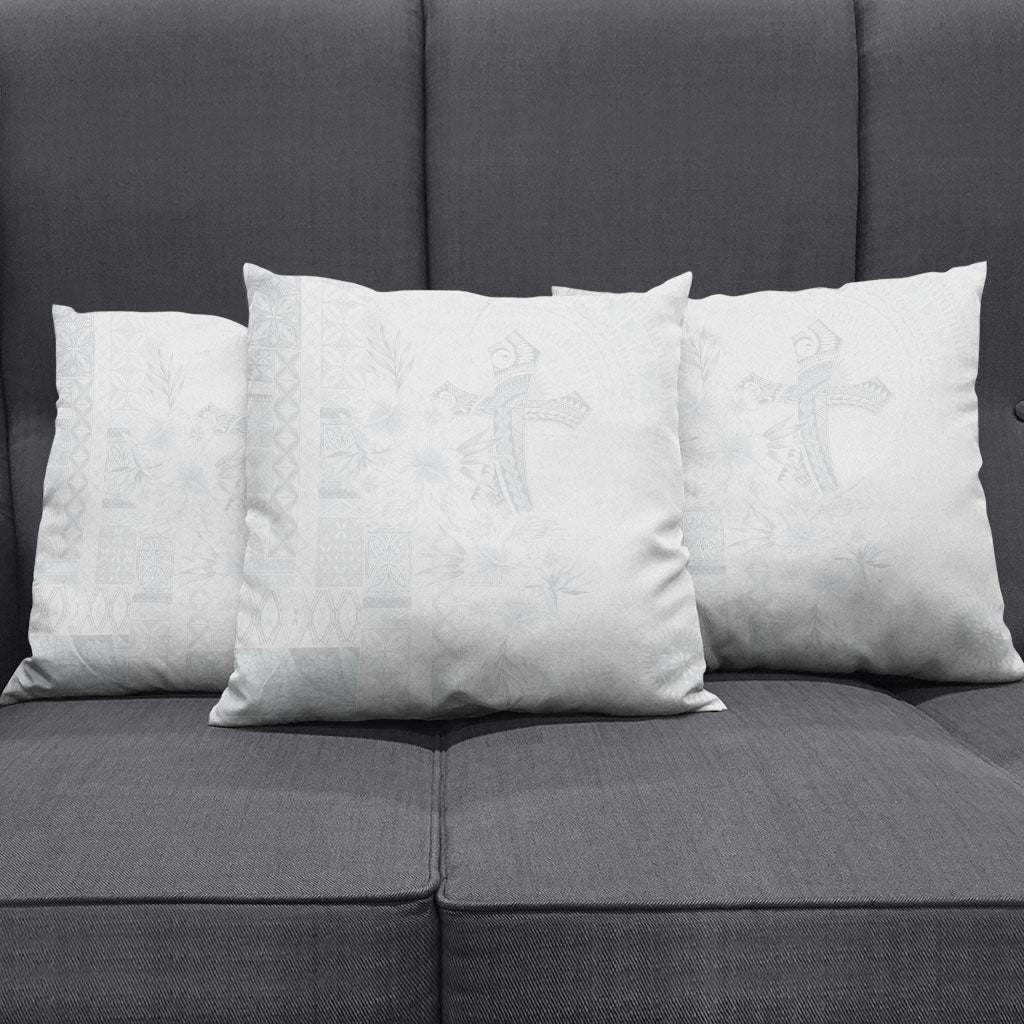 Samoa AIGA Mamanu Siapo Malu Motifs Pillow Cover Lotu a Tamaiti White Ver
