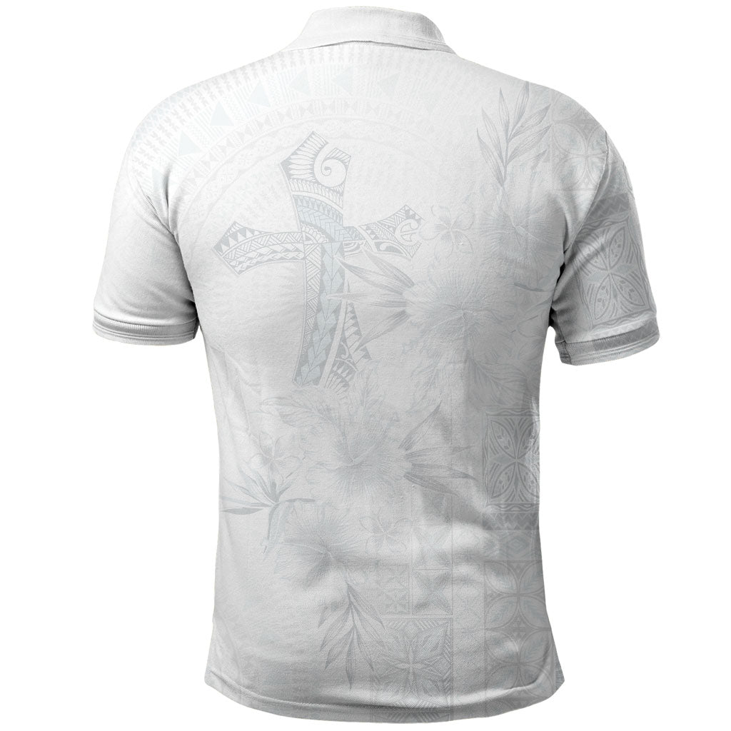 Samoa AIGA Mamanu Siapo Malu Motifs Polo Shirt Lotu a Tamaiti White Ver