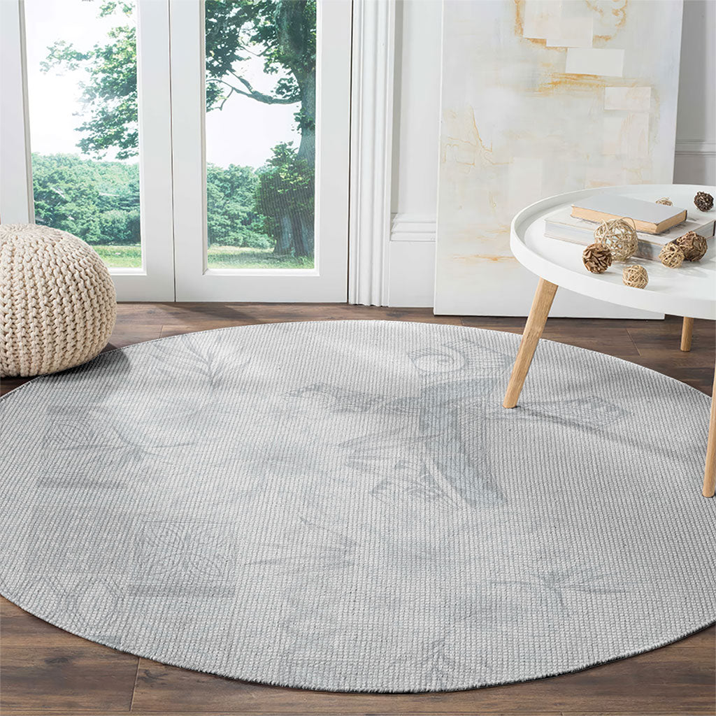 Samoa AIGA Mamanu Siapo Malu Motifs Round Carpet Lotu a Tamaiti White Ver