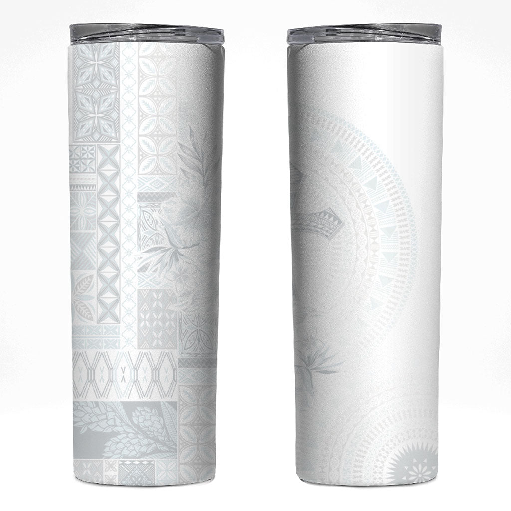 Samoa AIGA Mamanu Siapo Malu Motifs Skinny Tumbler Lotu a Tamaiti White Ver