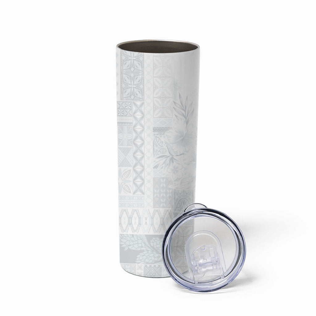 Samoa AIGA Mamanu Siapo Malu Motifs Skinny Tumbler Lotu a Tamaiti White Ver