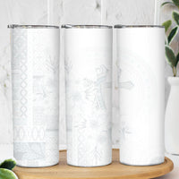 Samoa AIGA Mamanu Siapo Malu Motifs Skinny Tumbler Lotu a Tamaiti White Ver
