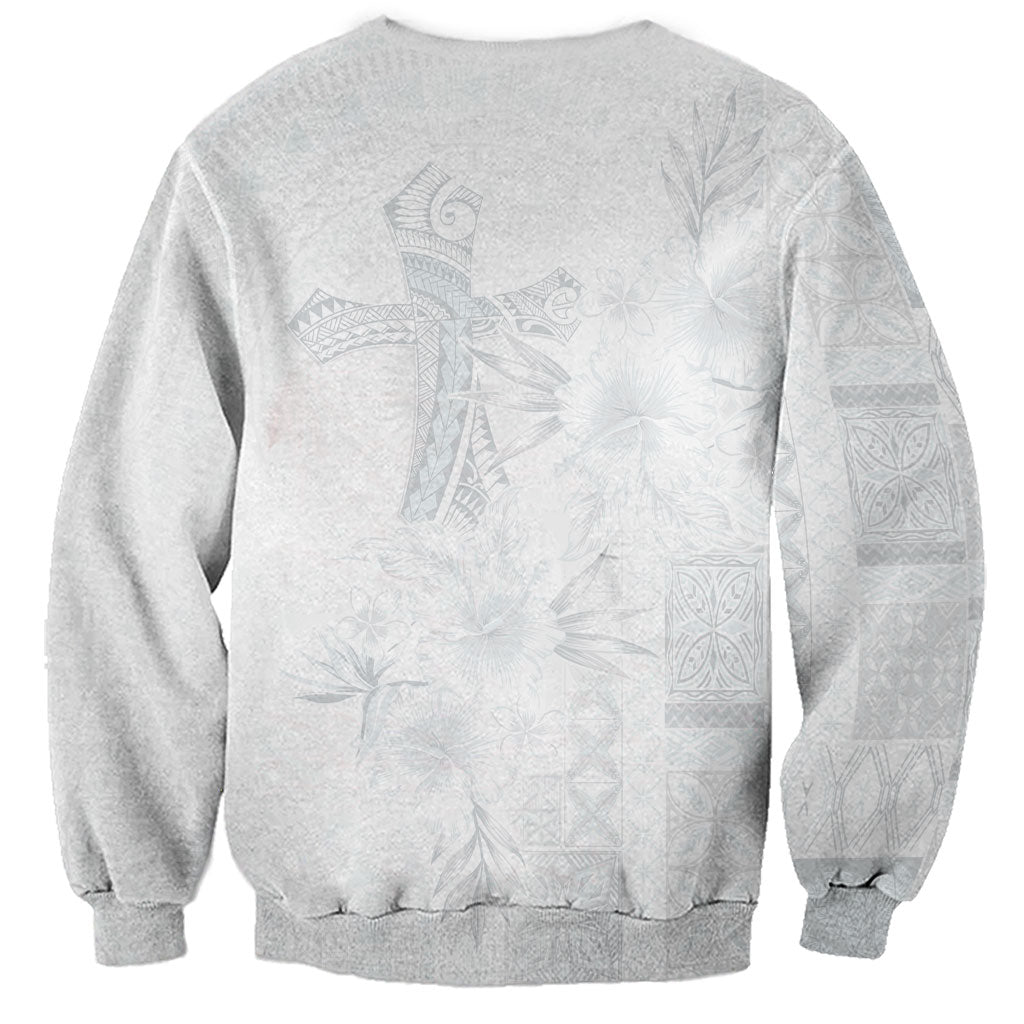 Samoa AIGA Mamanu Siapo Malu Motifs Sweatshirt Lotu a Tamaiti White Ver