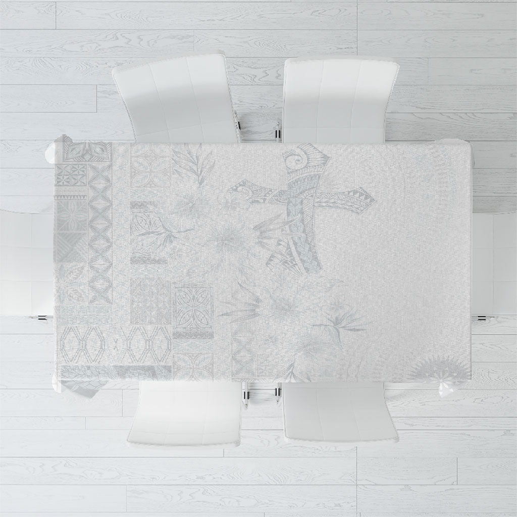 Samoa AIGA Mamanu Siapo Malu Motifs Tablecloth Lotu a Tamaiti White Ver