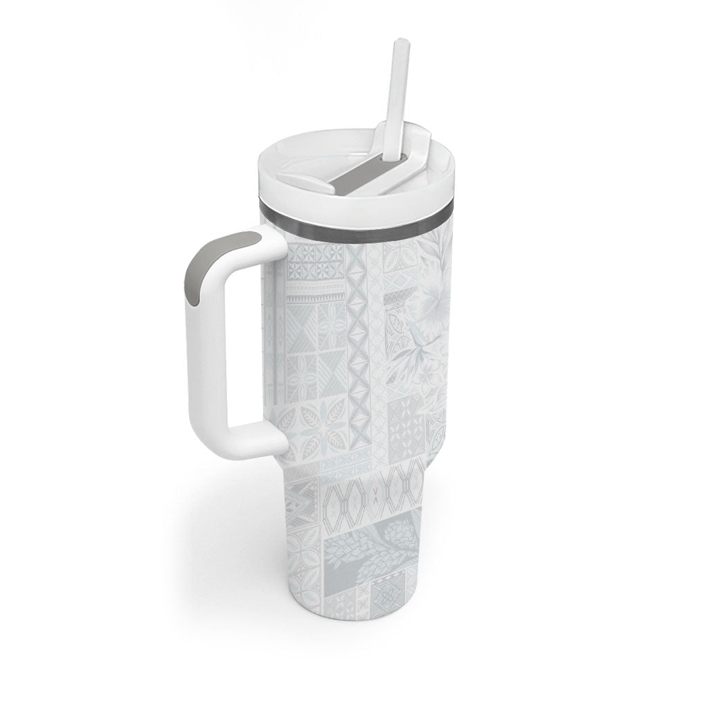 Samoa AIGA Mamanu Siapo Malu Motifs Tumbler With Handle Lotu a Tamaiti White Ver