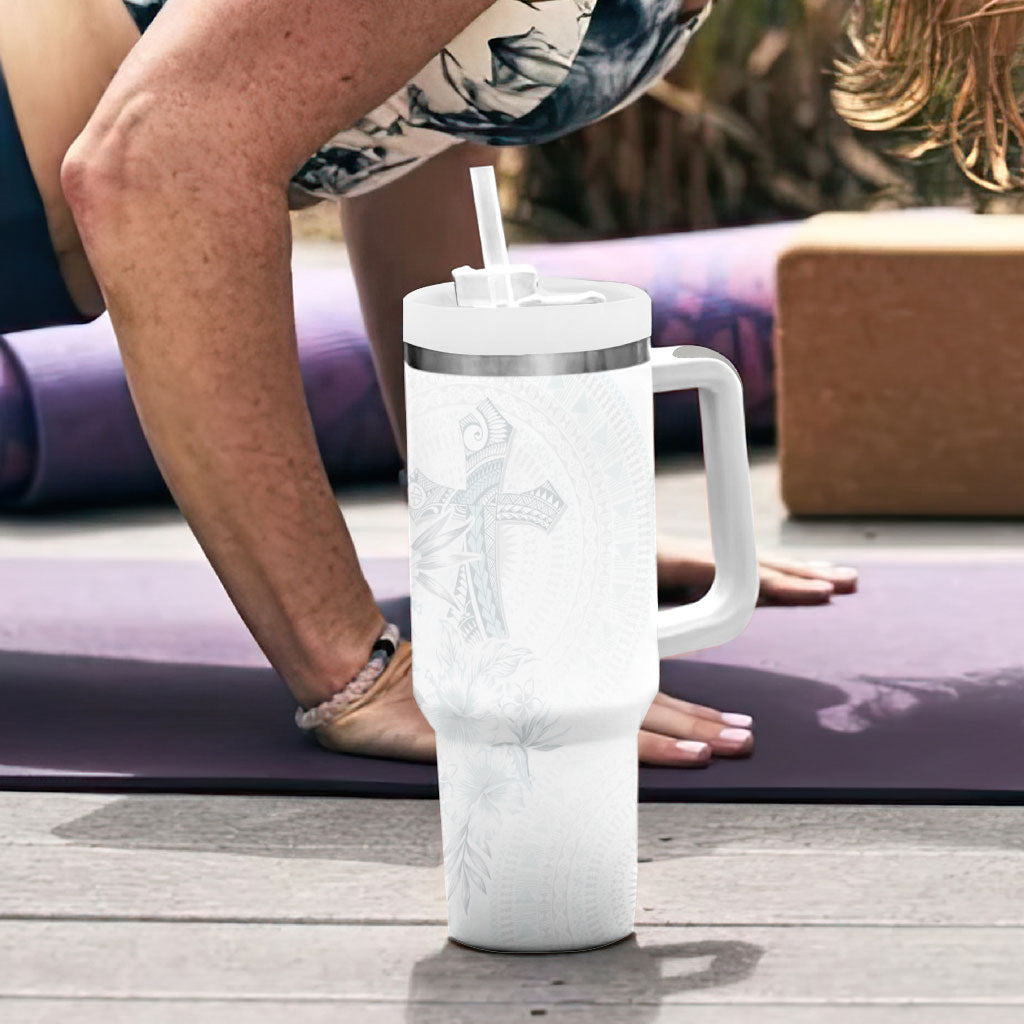 Samoa AIGA Mamanu Siapo Malu Motifs Tumbler With Handle Lotu a Tamaiti White Ver