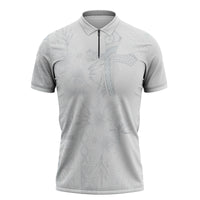 Samoa AIGA Mamanu Siapo Malu Motifs Zipper Polo Shirt Lotu a Tamaiti White Ver