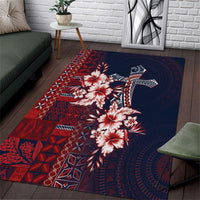 Samoa AIGA Mamanu Siapo Malu Motifs Area Rug Flag Color