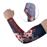 Samoa AIGA Mamanu Siapo Malu Motifs Arm Sleeves Flag Color LT7 Set of 2 Navy Blue - Polynesian Pride