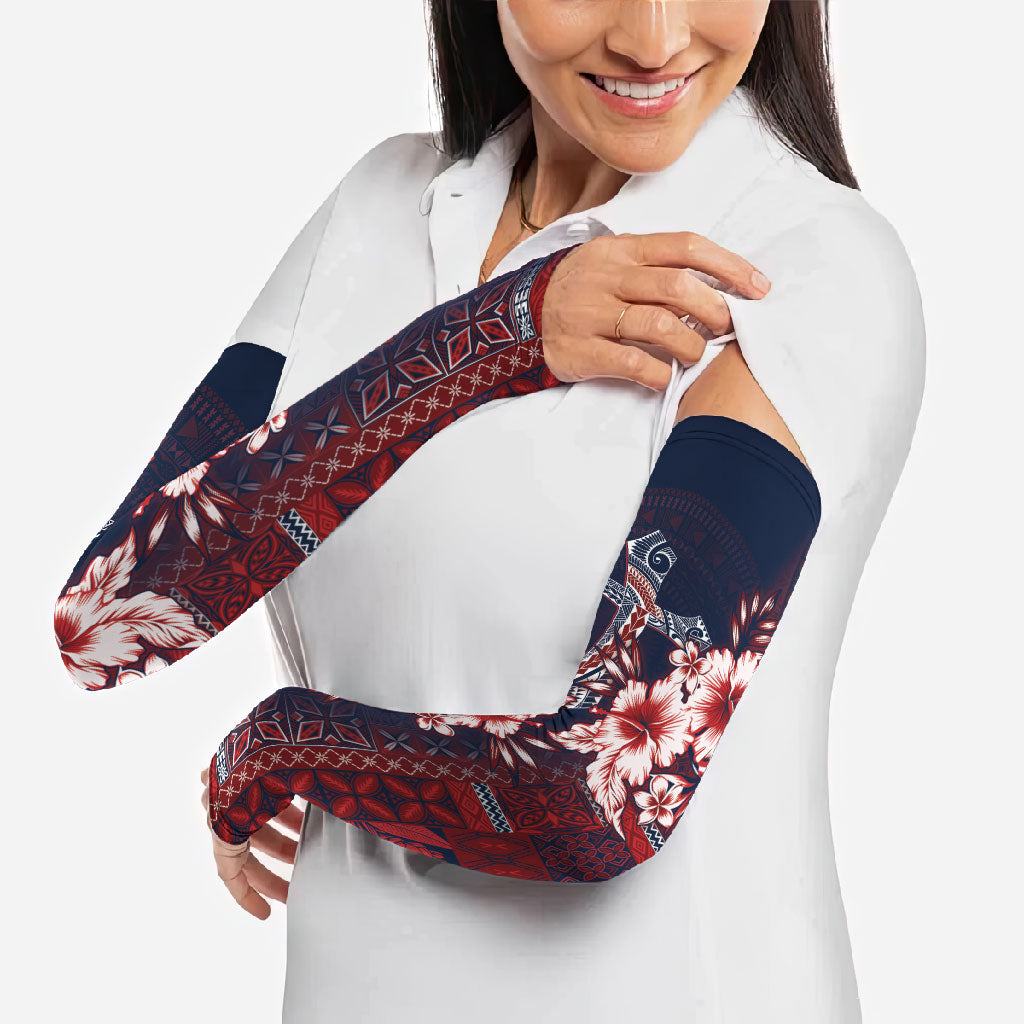 Samoa AIGA Mamanu Siapo Malu Motifs Arm Sleeves Flag Color LT7 - Polynesian Pride