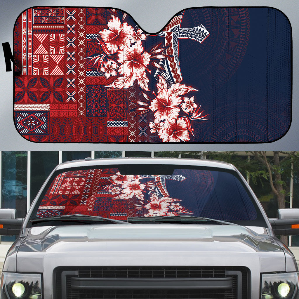 Samoa AIGA Mamanu Siapo Malu Motifs Auto Sun Shade Flag Color