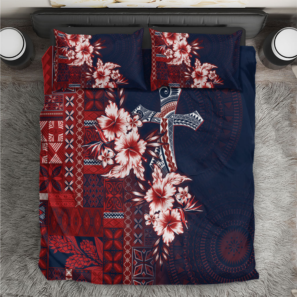 Samoa AIGA Mamanu Siapo Malu Motifs Bedding Set Flag Color LT7 Navy Blue - Polynesian Pride