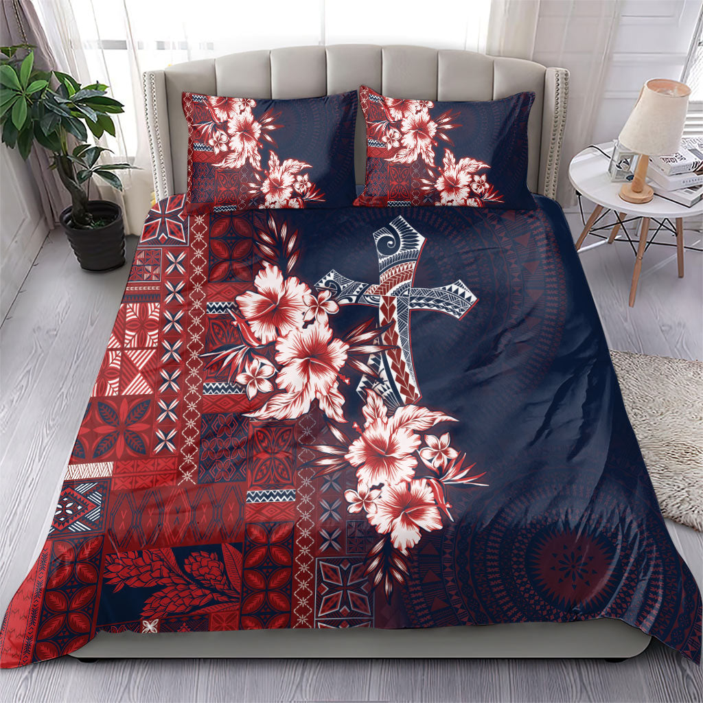 Samoa AIGA Mamanu Siapo Malu Motifs Bedding Set Flag Color