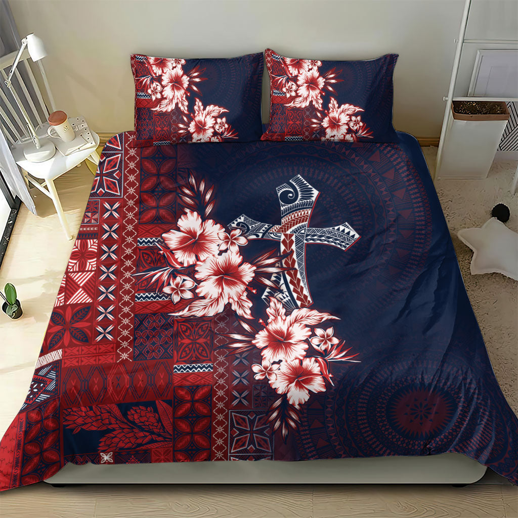 Samoa AIGA Mamanu Siapo Malu Motifs Bedding Set Flag Color