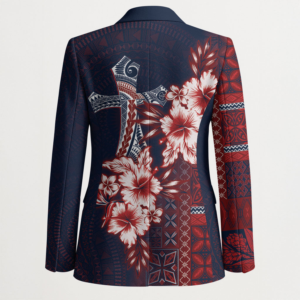 Samoa AIGA Mamanu Siapo Malu Motifs Blazer Flag Color