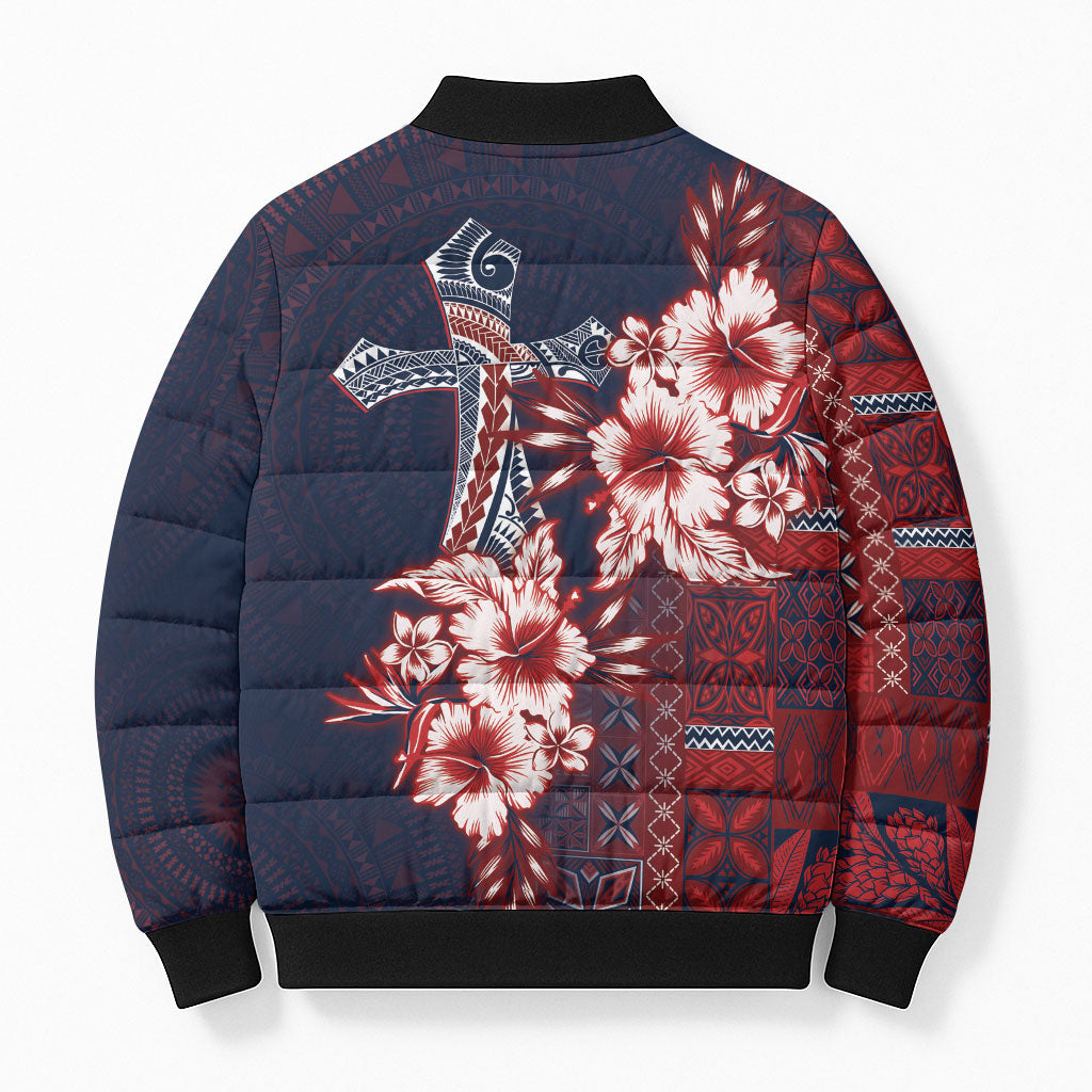 Samoa AIGA Mamanu Siapo Malu Motifs Bomber Puffer Jacket Flag Color LT7 - Polynesian Pride