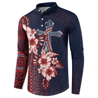 Samoa AIGA Mamanu Siapo Malu Motifs Button Sweatshirt Flag Color