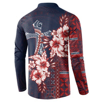 Samoa AIGA Mamanu Siapo Malu Motifs Button Sweatshirt Flag Color