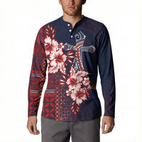 Samoa AIGA Mamanu Siapo Malu Motifs Button Sweatshirt Flag Color